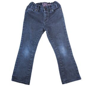 Cat and Jack Girls Bootcut Jeans Sz 5T Dark Wash Stretch Adjustable Waist